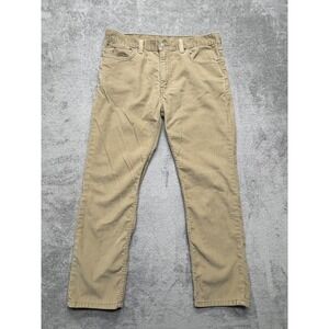 Levis 511 Pants Mens Measured 37x29 Khaki Skinny Fit Stretch Corduroy Tan Casual